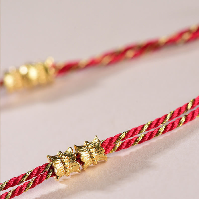 Buddha Stones Five-Emperor Coins Copper Balance Hand-Woven String Bracelet  - image 12