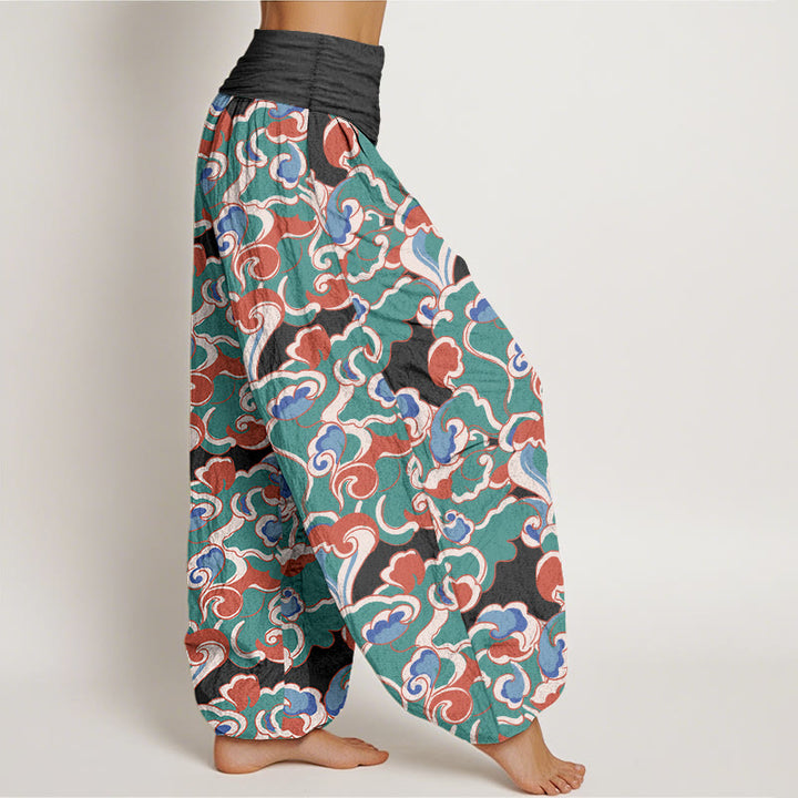 Buddha Stones Pure Cotton Small Clouds Gathered Women's Elastic Waist Harem Pants - image 7