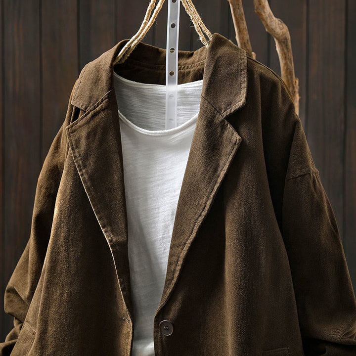 Buddha Stones Spring Fall Buttons Lapel Collar Long Sleeve Mid-length Cotton Women's Jacket With Pockets - image 13