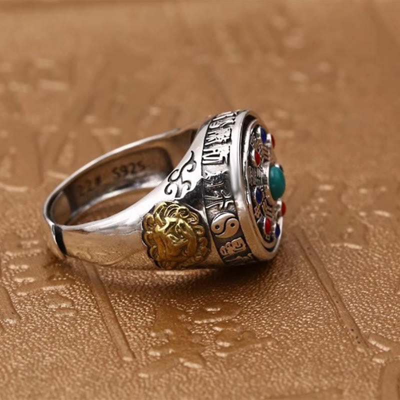 Buddha Stones Copper Bagua Copper Coins Wealth Rotatable Adjustable Ring - image 9