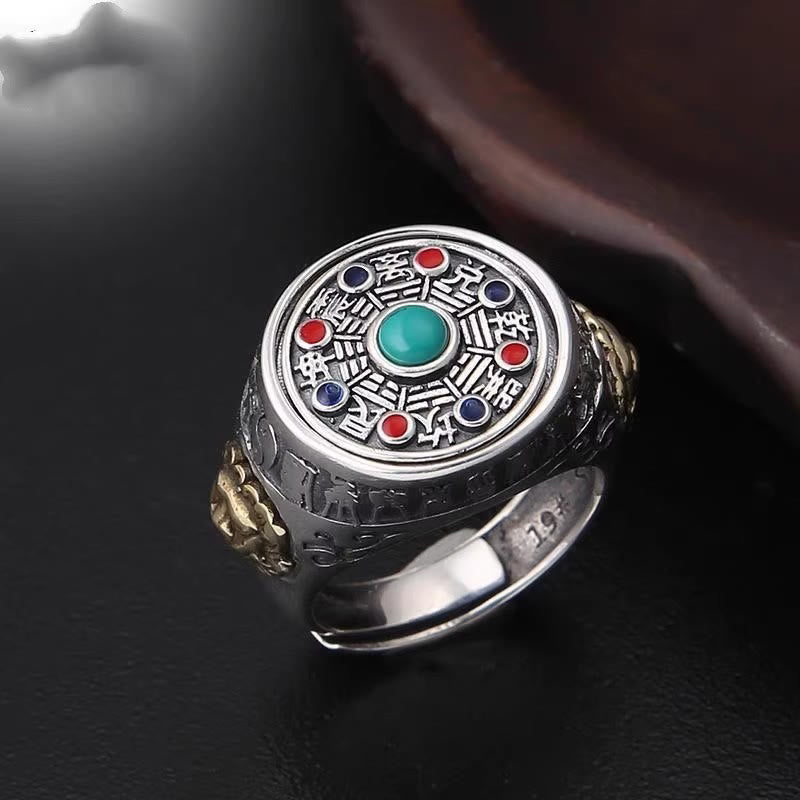 Buddha Stones Copper Bagua Copper Coins Wealth Rotatable Adjustable Ring - image 1
