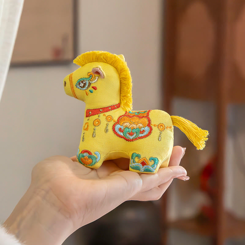 Buddha Stones Year Of The Horse Red String Embroidery Hanging Decoration - Yellow Horse(11.1*9.7cm) - image 10