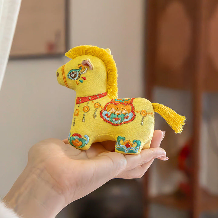 Buddha Stones Year Of The Horse Red String Embroidery Hanging Decoration - Yellow Horse(11.1*9.7cm) - image 10