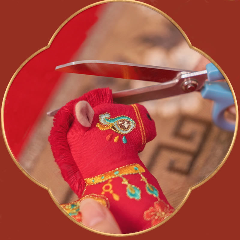 Buddha Stones Year Of The Horse Red String Embroidery Hanging Decoration - image 7