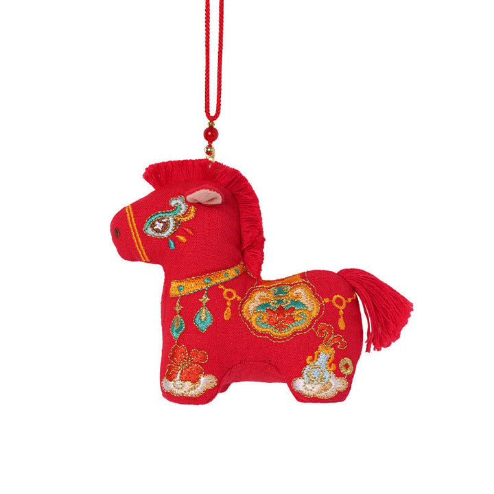 Buddha Stones Year Of The Horse Red String Embroidery Hanging Decoration - image 4