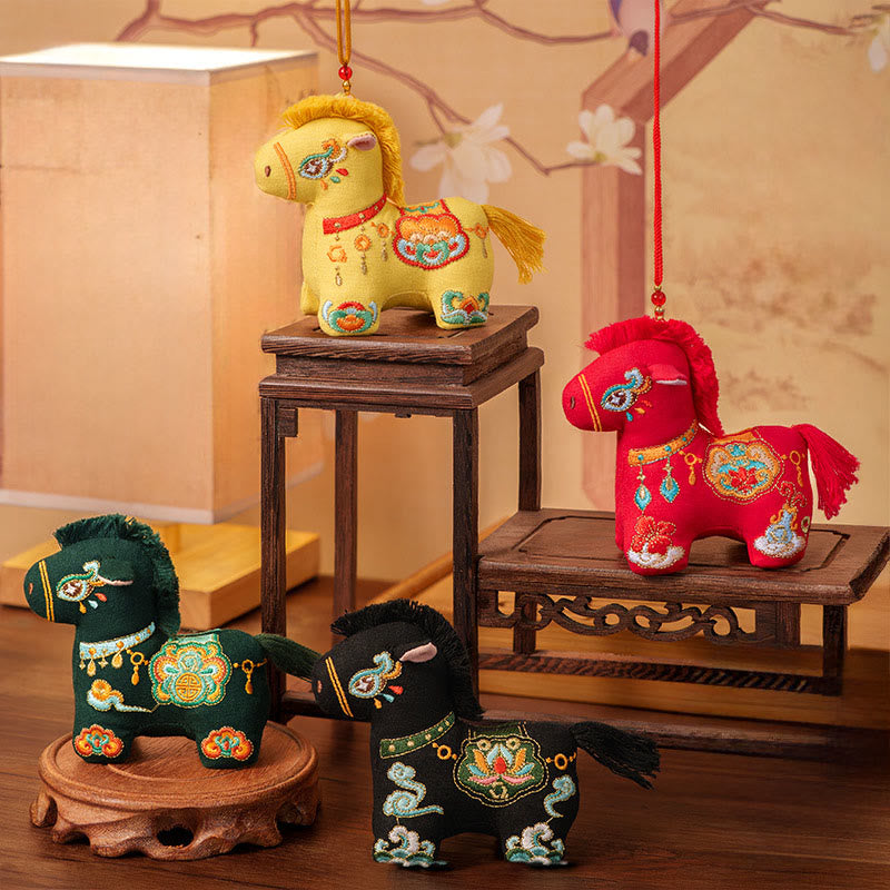 Buddha Stones Year Of The Horse Red String Embroidery Hanging Decoration - image 15