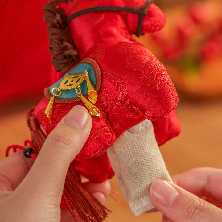 Buddha Stones Year Of The Horse Red String Embroidery Freedom Hanging Decoration - image 5