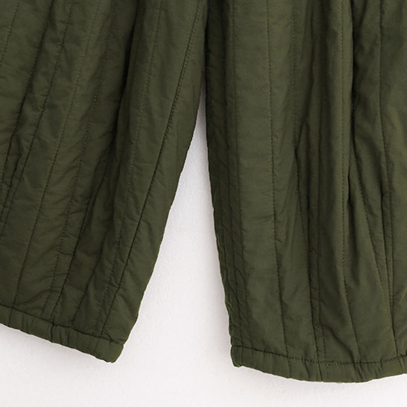 Buddha Stones Winter Plain Color Blocking Design Cotton Women's Harem Pants With Pockets - image 24