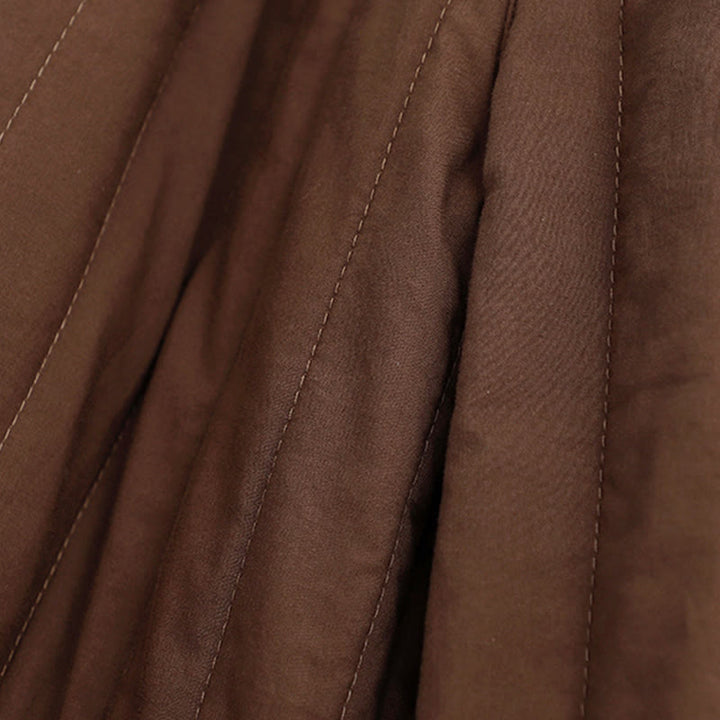 Buddha Stones Winter Plain Color Blocking Design Cotton Women's Harem Pants With Pockets - image 18