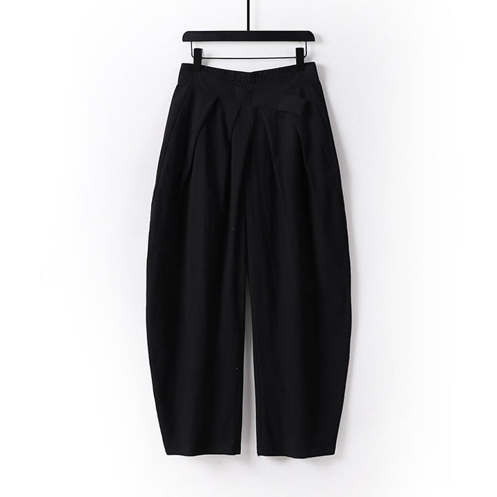 Buddha Stones Plain Straight Leg Zipper Design Men's Cotton Linen Pants With Pockets - Black - US/UK/AU54，EU64 (9XL) - image 9