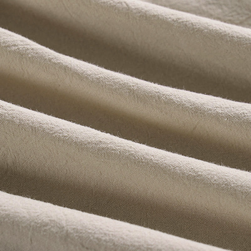 Buddha Stones Plain Drawstring Tapered Ankle-Length Men's Cotton Linen Pants With Pockets - image 7