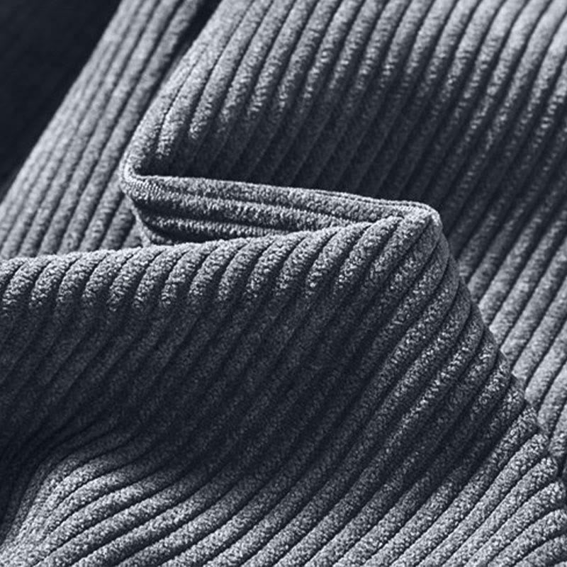 Buddha Stones Retro Men's Plain Fleece-Lined Corduroy Simple Design Harem Pants With Pockets - image 30