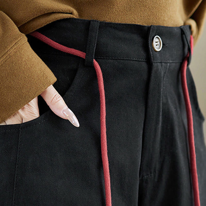 Buddha Stones Plain Cotton Casual Women's 7-8 Length Pants With Pockets - image 18