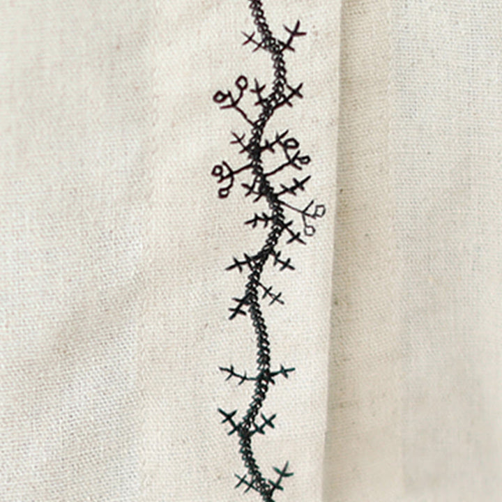 Buddha Stones Spring Embroidery Buttons Design Women's Cotton Peter Pan Collar Long Sleeve Shirt - image 10