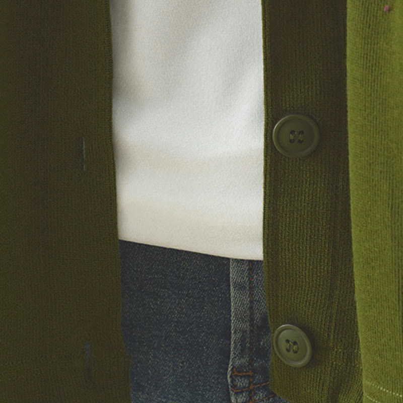 Buddha Stones Solid Color Buttons Down Decorative Pocket Women's Long Sleeve Cardigan - image 11