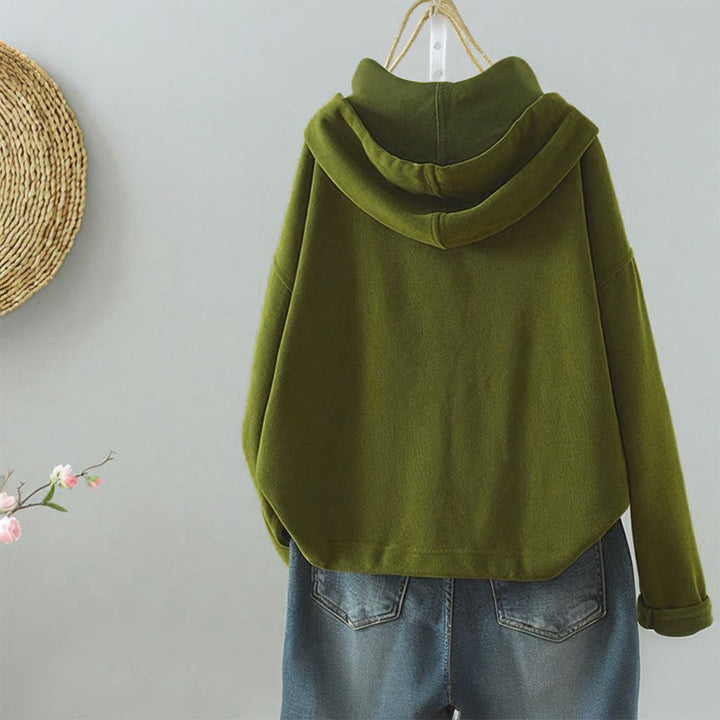 Buddha Stones Solid Color Buttons Down Decorative Pocket Women's Long Sleeve Cardigan - image 5