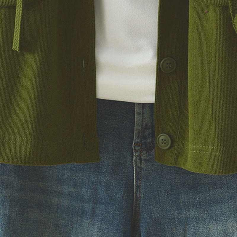 Buddha Stones Solid Color Buttons Down Decorative Pocket Women's Long Sleeve Cardigan - image 14