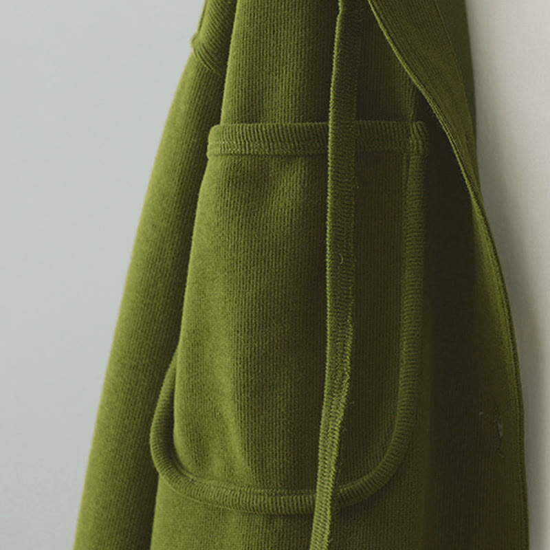 Buddha Stones Solid Color Buttons Down Decorative Pocket Women's Long Sleeve Cardigan - image 9
