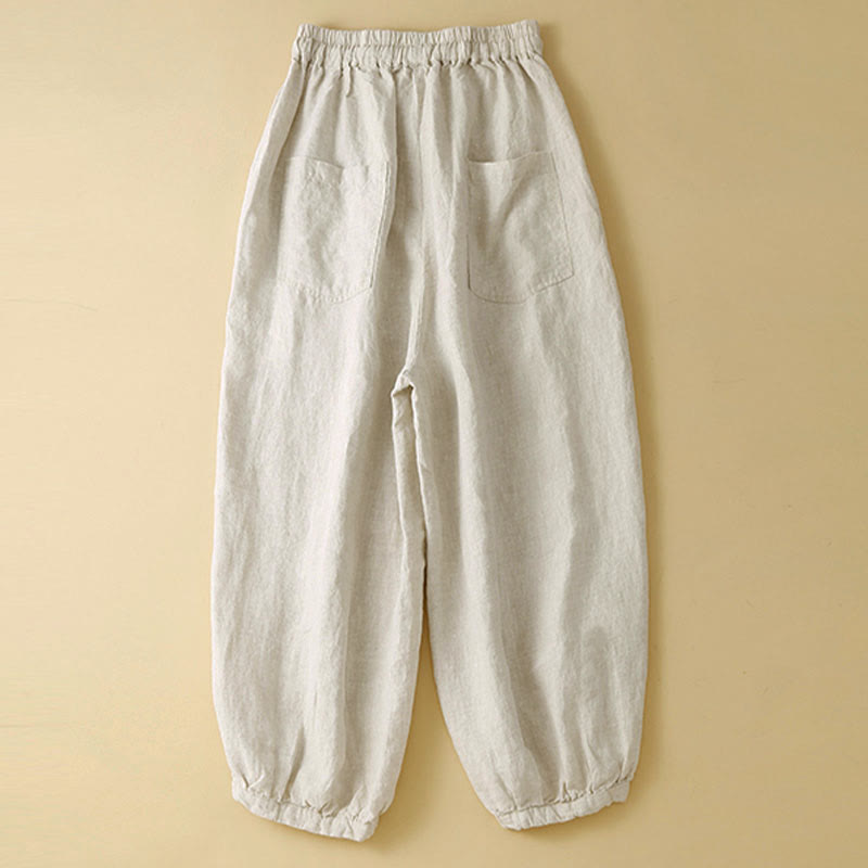 Buddha Stones Commute Women's Plain Harem Capri Pants With Pockets - image 12