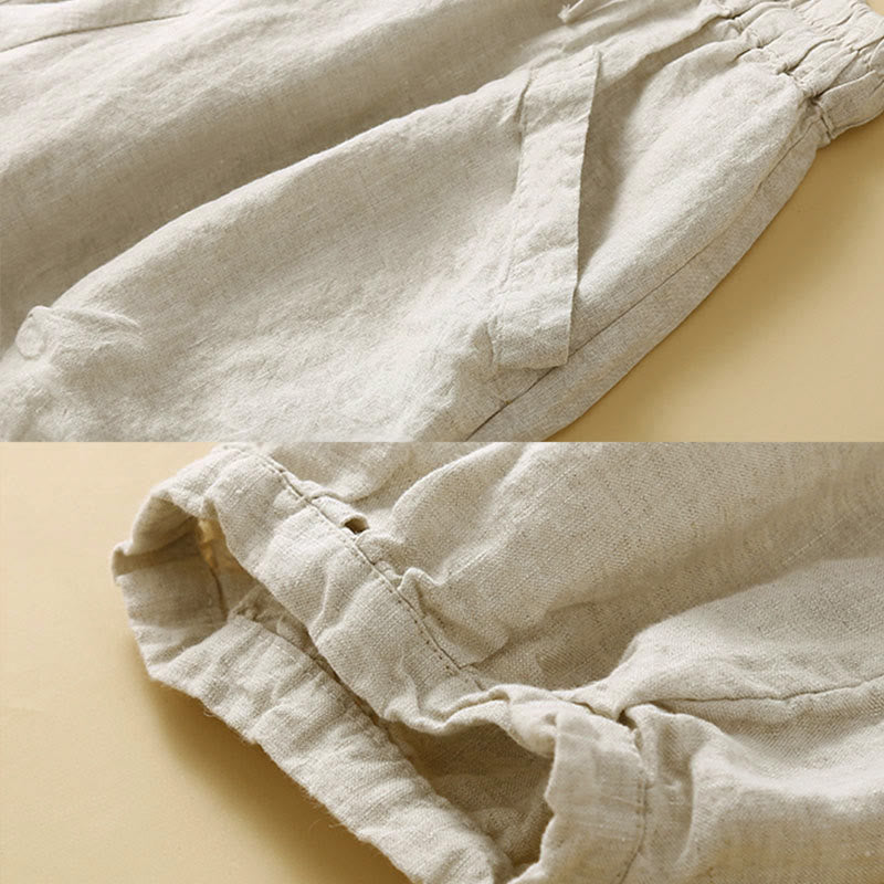 Buddha Stones Commute Women's Plain Harem Capri Cotton Pants With Pockets - image 16