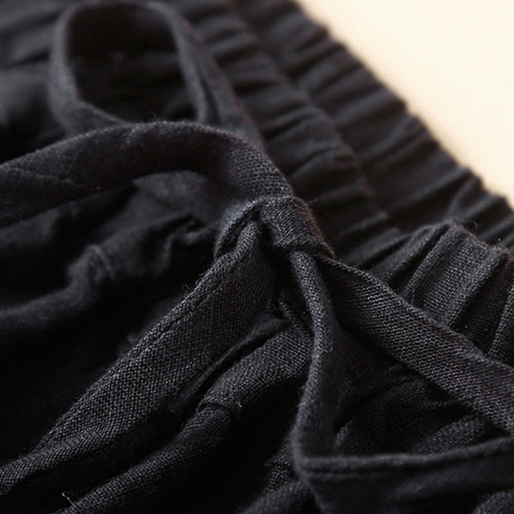 Buddha Stones Commute Women's Plain Harem Capri Cotton Pants With Pockets - image 7