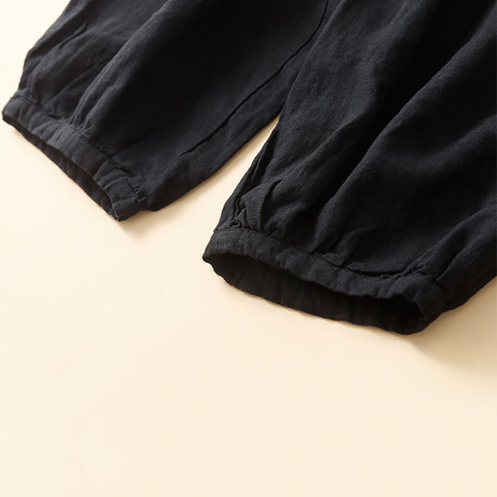 Buddha Stones Commute Women's Plain Harem Capri Cotton Pants With Pockets - image 10