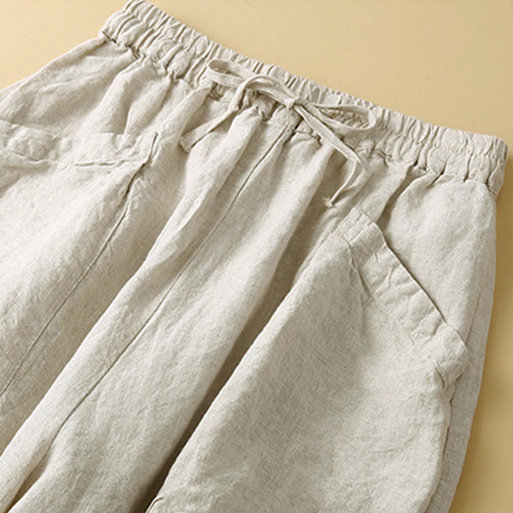 Buddha Stones Commute Women's Plain Harem Capri Cotton Pants With Pockets - image 14