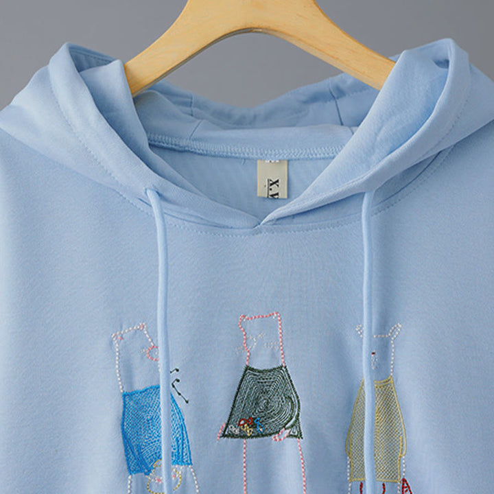 Buddha Stones Fall Embroidery Bear Long Sleeve Women's Hoodie - image 8