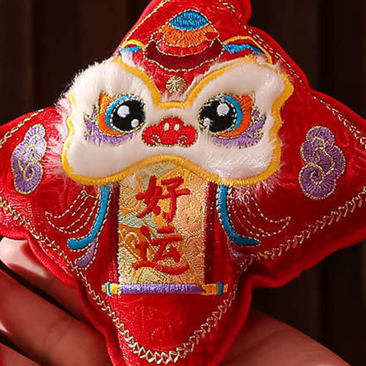 Buddha Stones Embroidery Year Of The Horse Fu Character Copper Coin Shape Red String Hanging Decoration - image 10