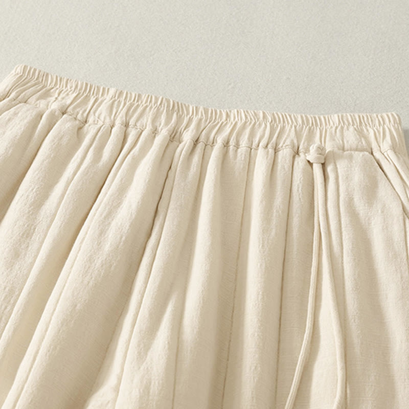 Buddha Stones Plain Cotton Polyester Thick Women's Pants With Pockets - image 3