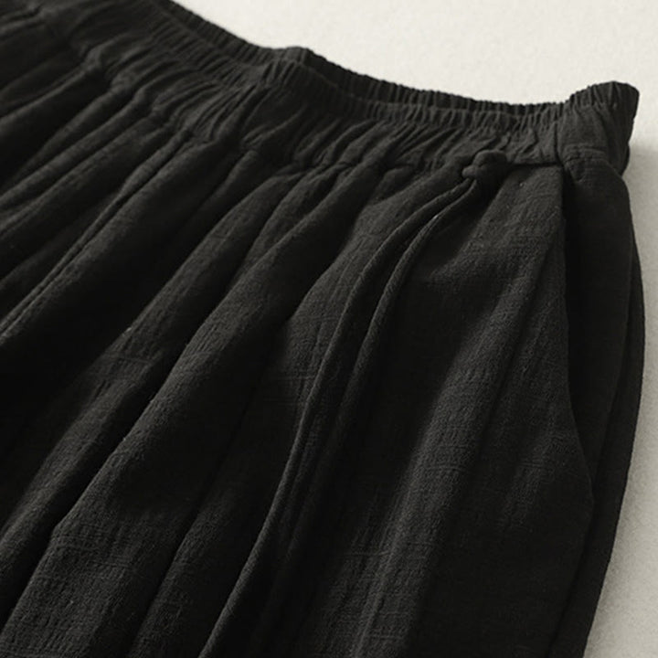 Buddha Stones Plain Cotton Polyester Thick Women's Pants With Pockets - image 9