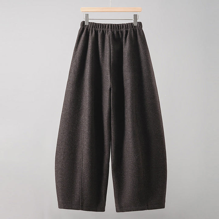 Buddha Stones Plain Cotton Lace-Up Design Thick Women's Pants With Pockets - image 15