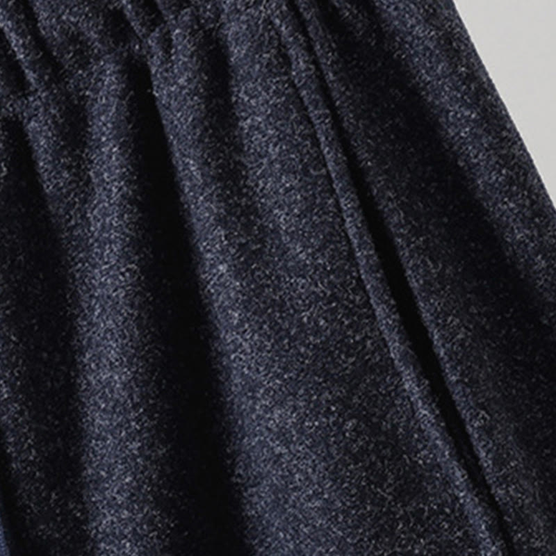 Buddha Stones Plain Cotton Lace-Up Design Thick Women's Pants With Pockets - image 12