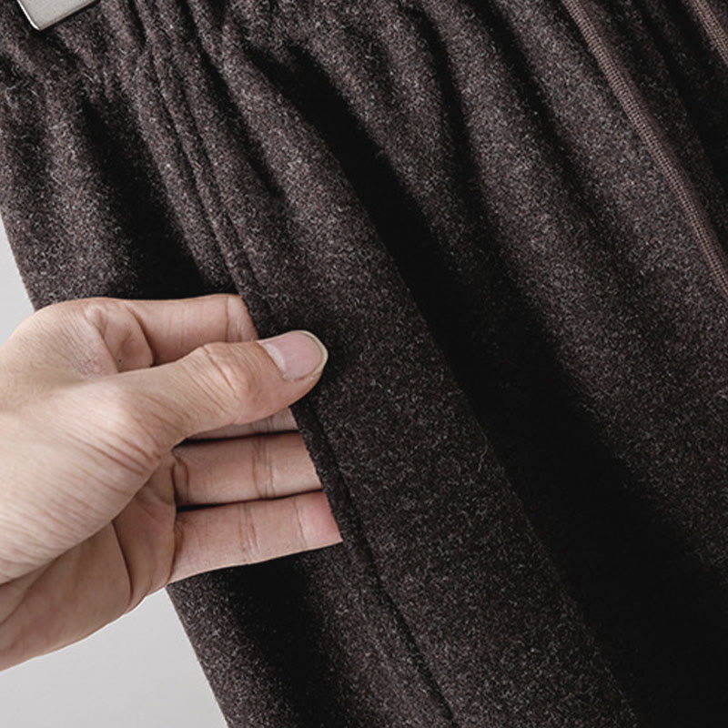 Buddha Stones Plain Cotton Lace-Up Design Thick Women's Pants With Pockets - image 18