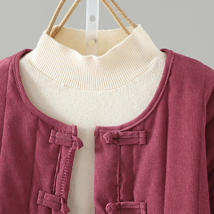 Buddha Stones Simple Plain Frog-Button Women's Cotton Long Sleeve Jacket - image 17