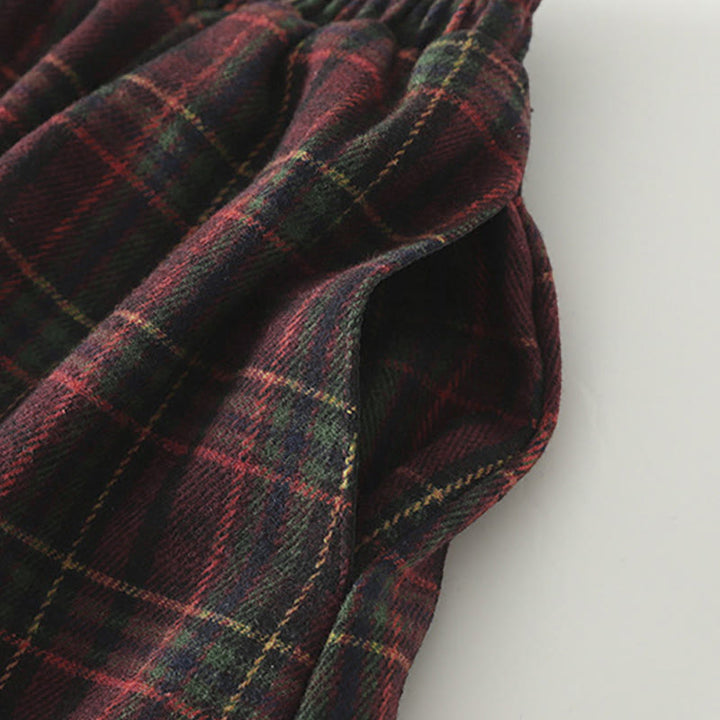 Buddha Stones Spring Fall Women's Plaid Pattern Cotton Skirt With Pockets - image 6