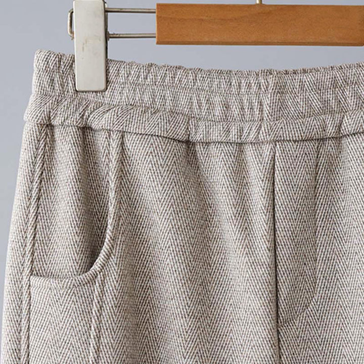 Buddha Stones Plain Color Blocking Cotton Thick Casual Women's Pants With Pockets - image 11