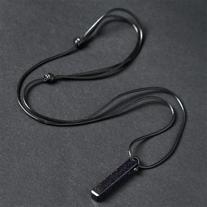 Buddha Stones Black Obsidian Blue Sandstone Transformation Necklace Pendant - image 7