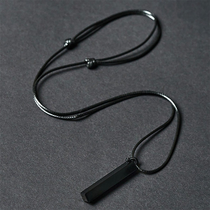 Buddha Stones Black Obsidian Blue Sandstone Transformation Necklace Pendant - image 1