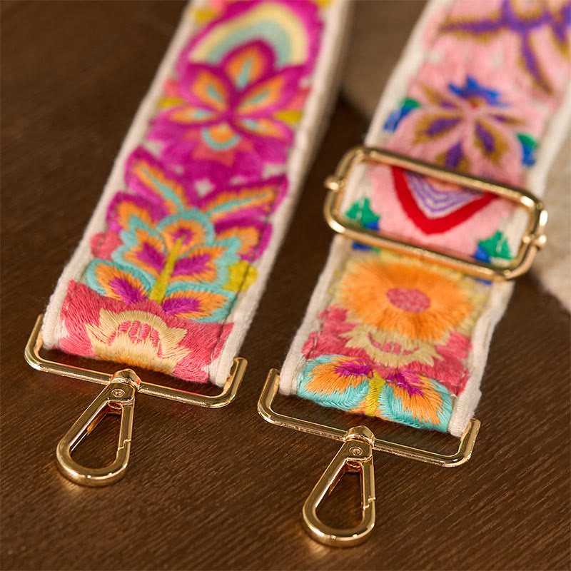 Buddha Stones Multicolor Flower Embroidery Adjustable Handbags Crossbody Shoulder Bag Straps - image 15