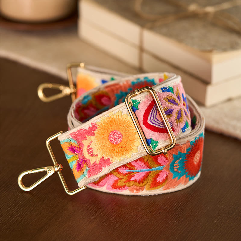 Buddha Stones Multicolor Flower Embroidery Adjustable Handbags Crossbody Shoulder Bag Straps - image 13