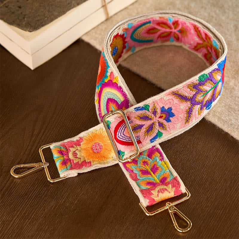 Buddha Stones Multicolor Flower Embroidery Adjustable Handbags Crossbody Shoulder Bag Straps - image 12