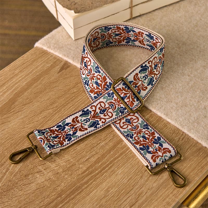 Buddha Stones Bohemian Flower Geometric Embroidery Adjustable Handbags Crossbody Shoulder Bag Purse Straps Replacement - Khaki - 75-135cm*5cm - image 9