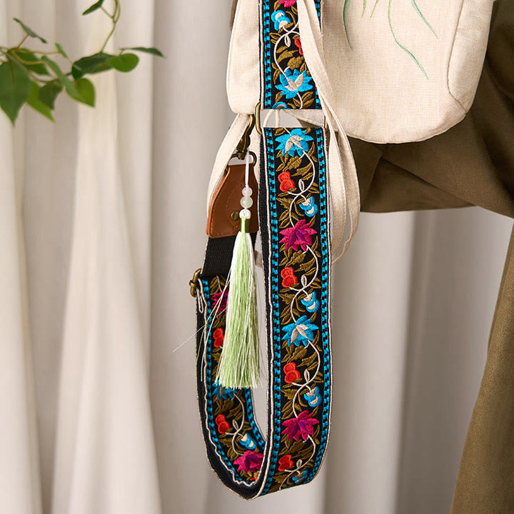 Buddha Stones Bohemian Flower Vine Geometric Embroidery Adjustable Handbags Crossbody Shoulder Bag Purse Straps Replacement - image 5