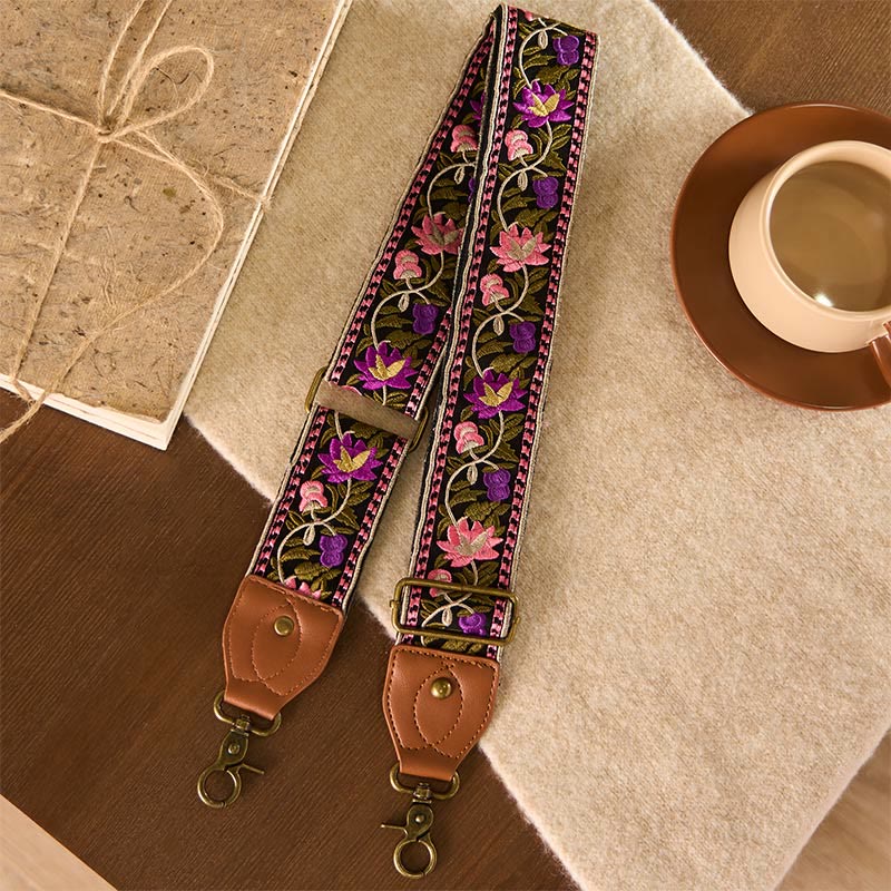 Buddha Stones Bohemian Flower Vine Geometric Embroidery Adjustable Handbags Crossbody Shoulder Bag Purse Straps Replacement - image 23