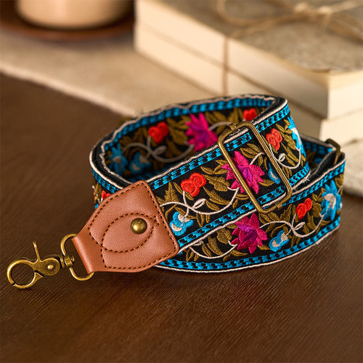 Buddha Stones Bohemian Flower Vine Geometric Embroidery Adjustable Handbags Crossbody Shoulder Bag Purse Straps Replacement - image 2