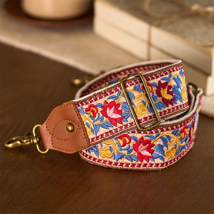 Buddha Stones Bohemian Flower Vine Geometric Embroidery Adjustable Handbags Crossbody Shoulder Bag Purse Straps Replacement - image 10