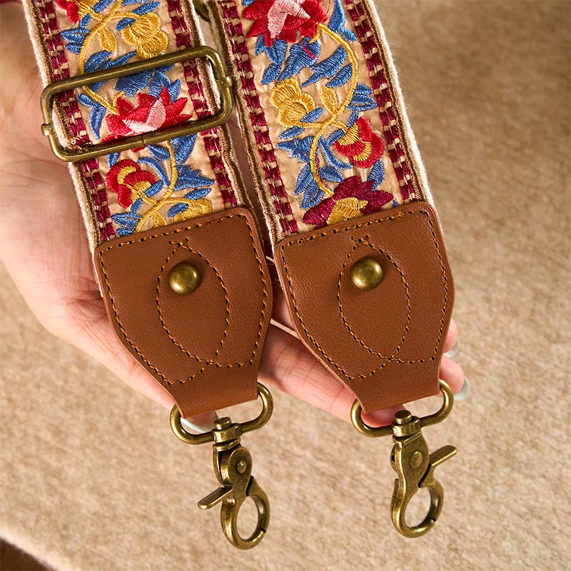 Buddha Stones Bohemian Flower Vine Geometric Embroidery Adjustable Handbags Crossbody Shoulder Bag Purse Straps Replacement - image 16