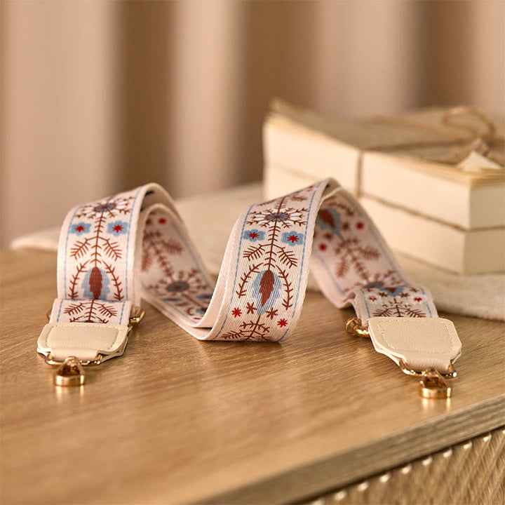 Buddha Stones Bohemian Flower Adjustable Handbags Crossbody Shoulder Bag Straps Replacement - Khaki - 70-135cm*3.8cm - image 0