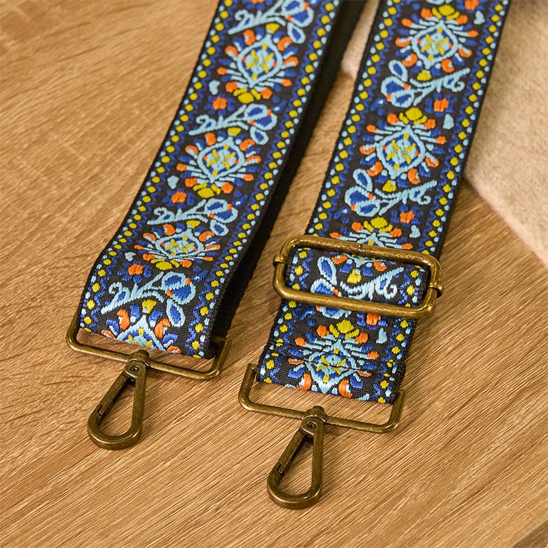 Buddha Stones Boho Navy Blue Flower Geometric Adjustable Handbags Crossbody Shoulder Bag Straps Replacement - image 4